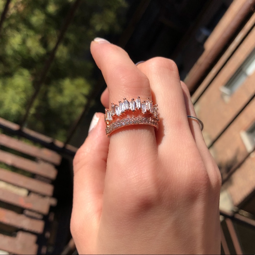 Rose gold cz ring
